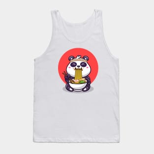 Cute Panda Eating Ramen Noodle Tank Top